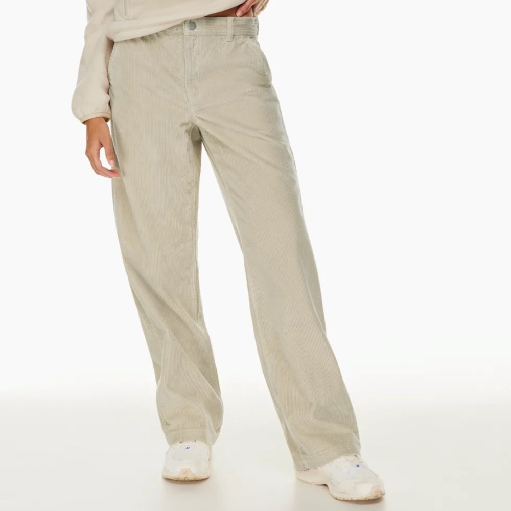 Aritzia Ripcord pants in Humus Beige - corduroy pants